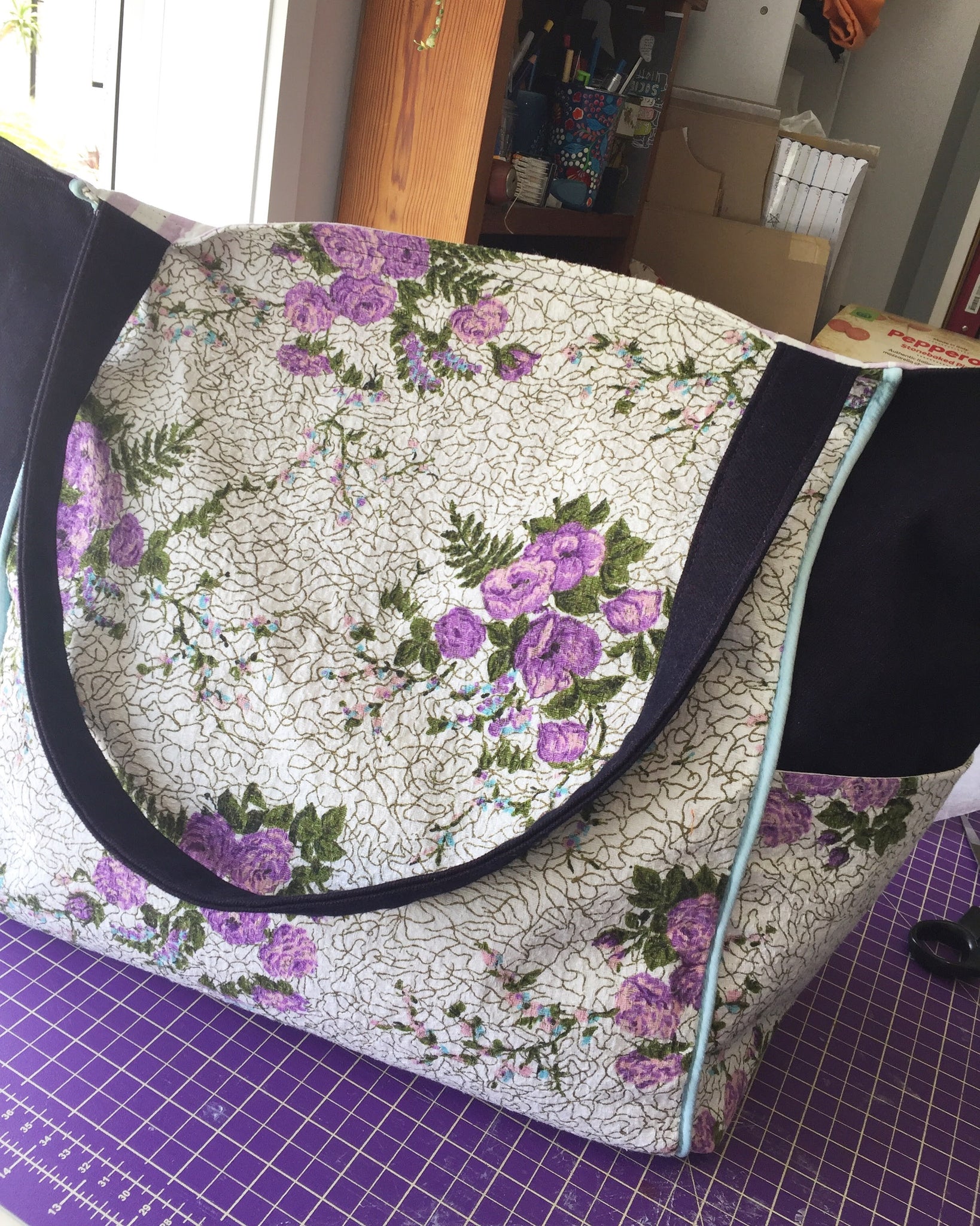 Large Beach Bag made from retro and vintage fabrics